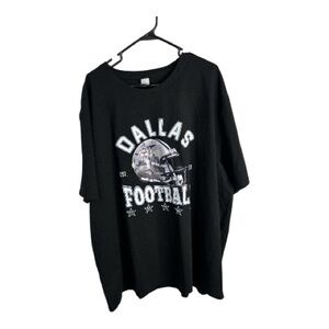 Three in Men’s Black Dallas Cowboys Football Short Sleeve T-Shirt Size 5XL